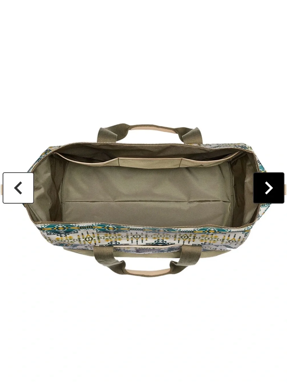 Pendleton Olive & Teal Patterned Weekender Duffel Bag